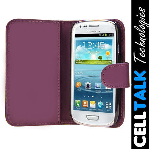 Flip Wallet Leather Case For Samsung Galaxy S3 i9300 PURPLE